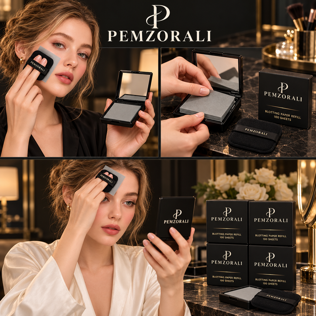 Pemzorali® Blotting Paper Mirror Compact Set