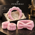 Pemzorali® Plush Headband & Wristband Set – 4 Pieces