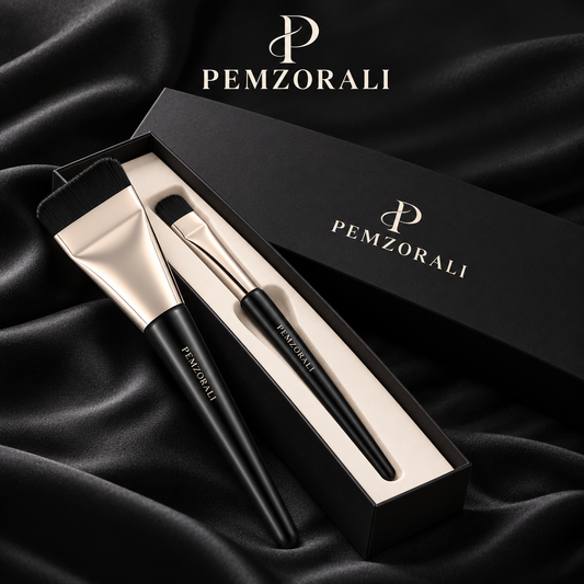 Pemzorali® Flat Foundation & Concealer Brush Duo
